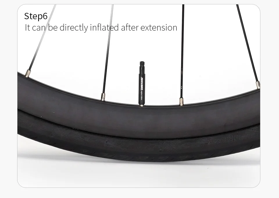 JSHOU BIKE Französische Ventilverlängerungskappen Kernadapter ROT und SCHWARZ Legierungsschaft 40 60 80 100 120 mm mit Legierungskappe und Werkzeug – Detail 8