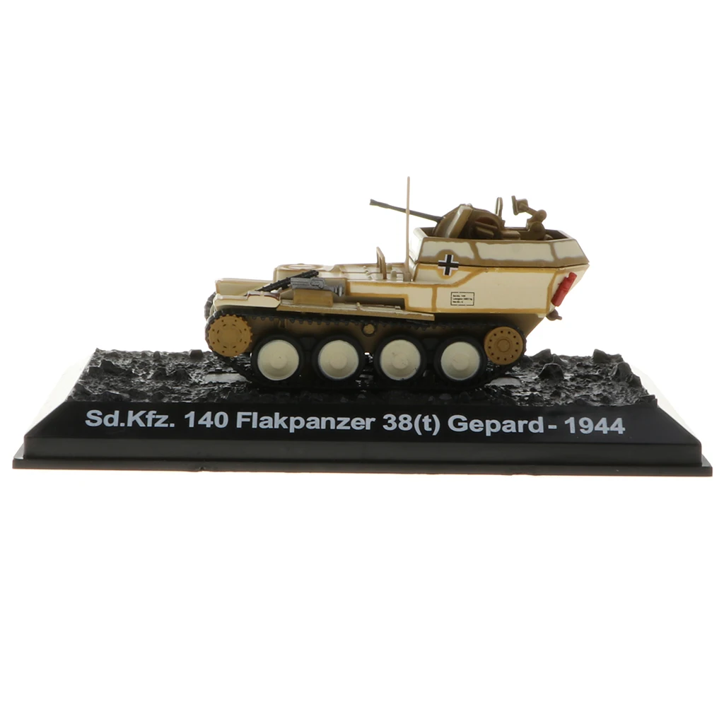 1:72 Scale Diecast WWII German Sd.Kfz.140 Flakpanzer 38(t) Gepard-1944 Tank Army Vehicles Model Collection Toy