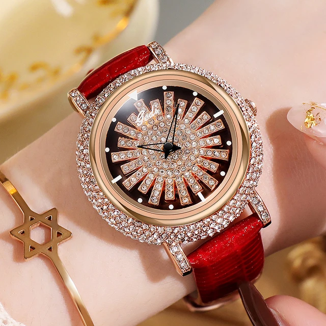 Rose gold bling watch store