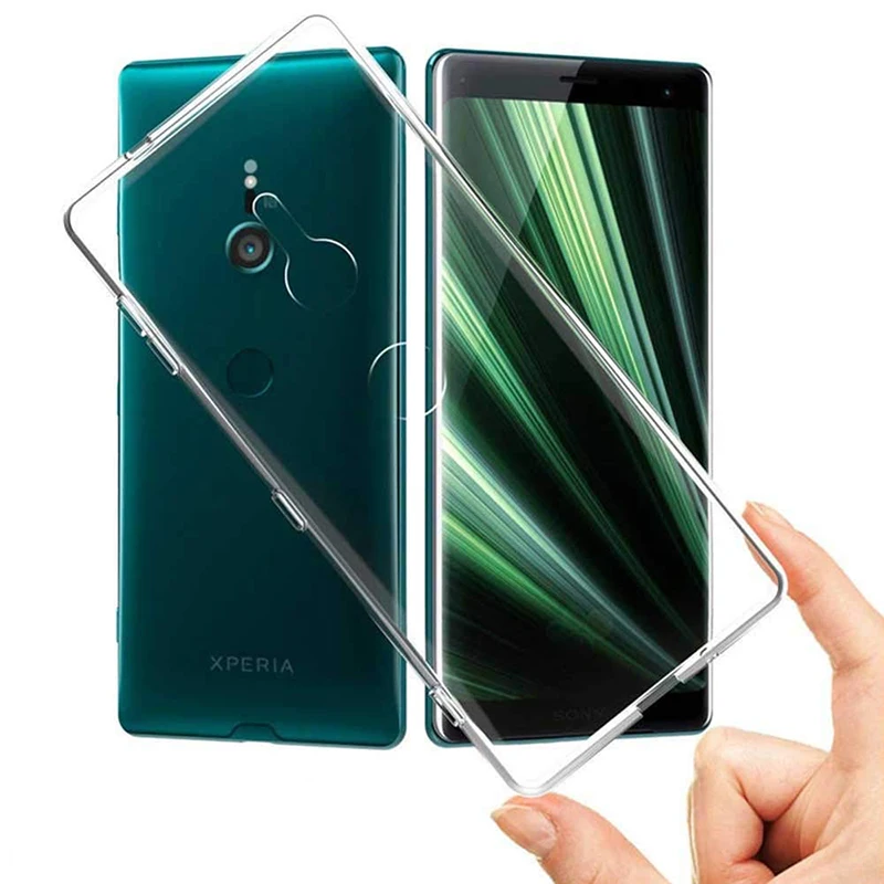 Luxury Phone Cases for Sony Xperia XZ2 Case Back Cover Ultra Thin Soft TPU Silicone Clear Transparent Coque SonyXZ2 H8296 5.7