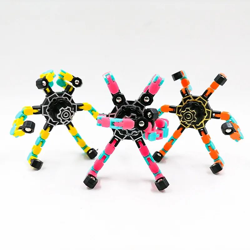 Mechanical Fingertip Gyro Rotation DIY Decompression Stress Elimination Deformation Chain Children's Creative Puzzle Robot Toy