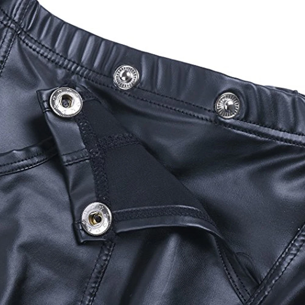 Male Sexy Boxer Underpants Faux Leather Fasion Gay Underwear Thin Black Shorts Hot M-2XL  Comfortable Men New Panties