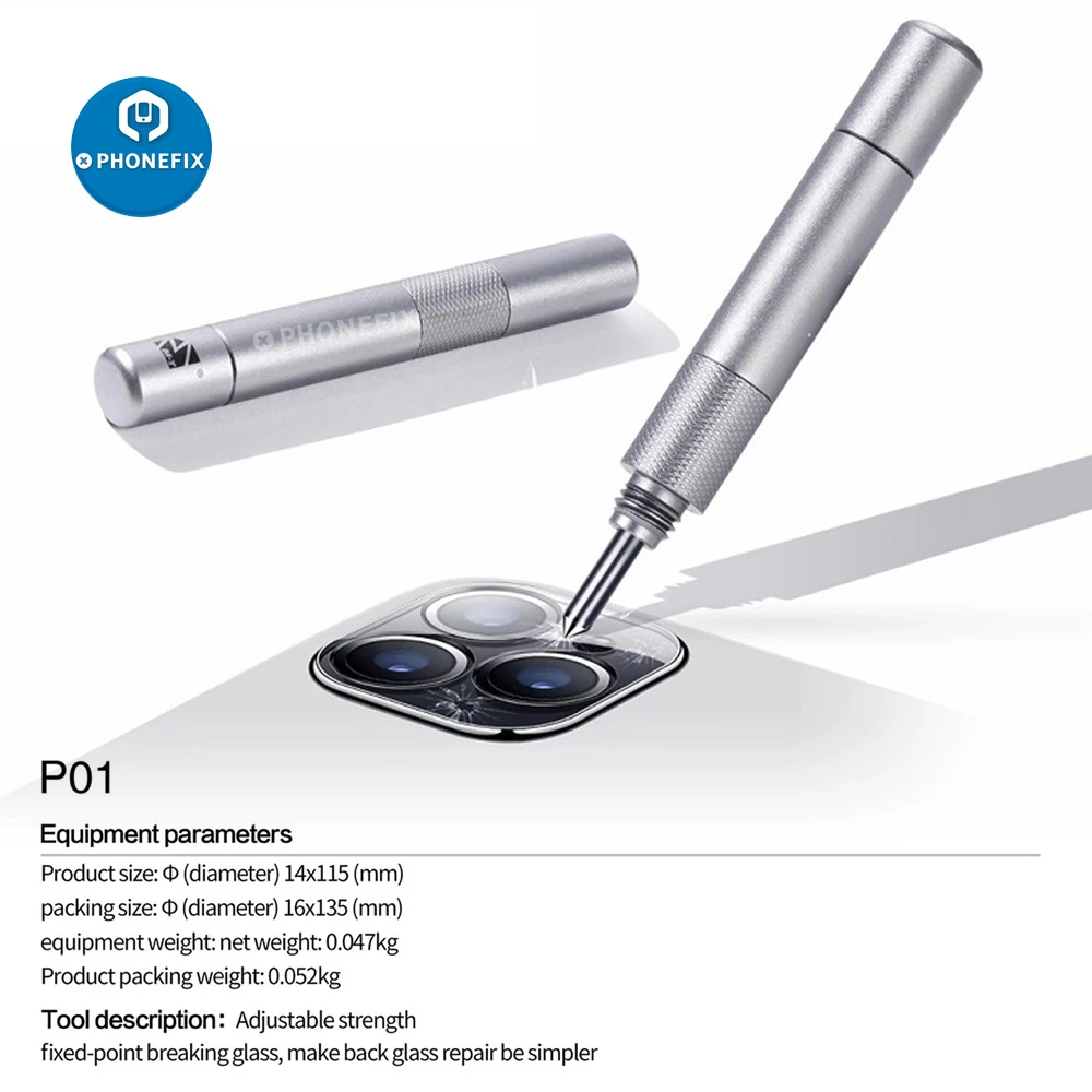 M-Triangel Blasting Pen Phone Back Glass Breaking Pen for iPhone 8 8P X XS 11 12 Mini Rear Glass Breaking Automatic Center Punch