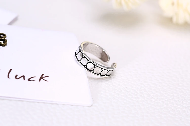 925 Sterling Silver Open Round Rings For Women Personality Simple Style Lady Prevent Allergy Sterling-silver-jewelry