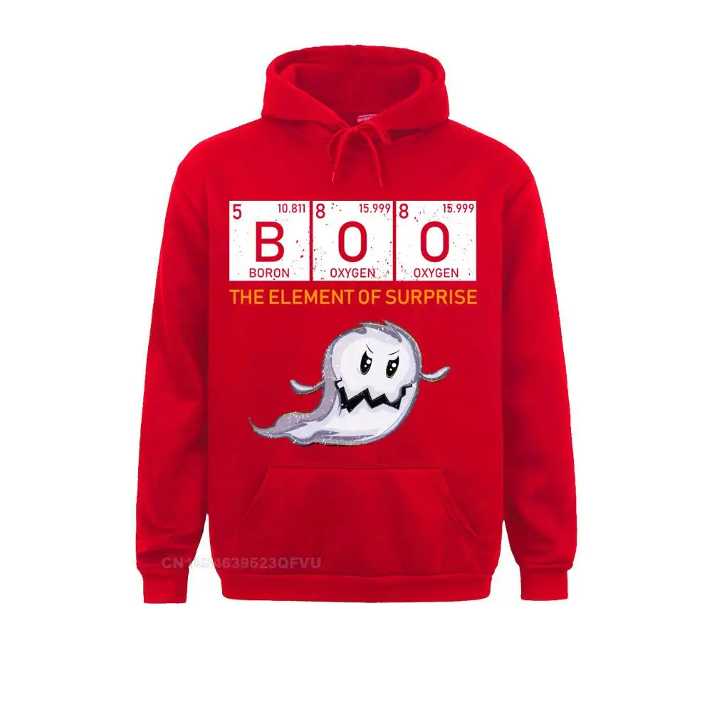 Sudadera con capucha para hombre, suéter con estampado divertido de Halloween, The Element Of Surprise Boo, tabla periódica química, Geek De ciencia