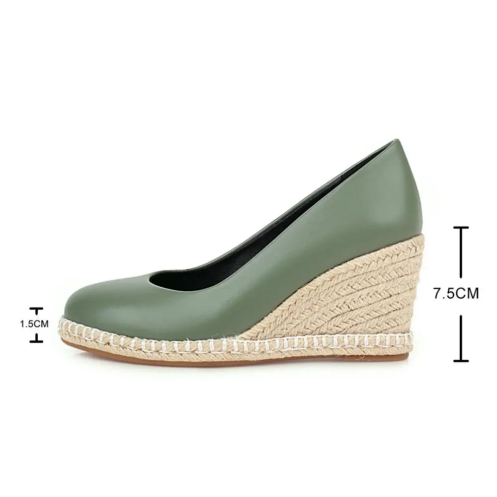 Brand Design Ladies Espadrille Wedges Casual High Heels 2024 New Pumps Women Shallow Platform Shoes Woman Flax Hemp Canvas Shoes