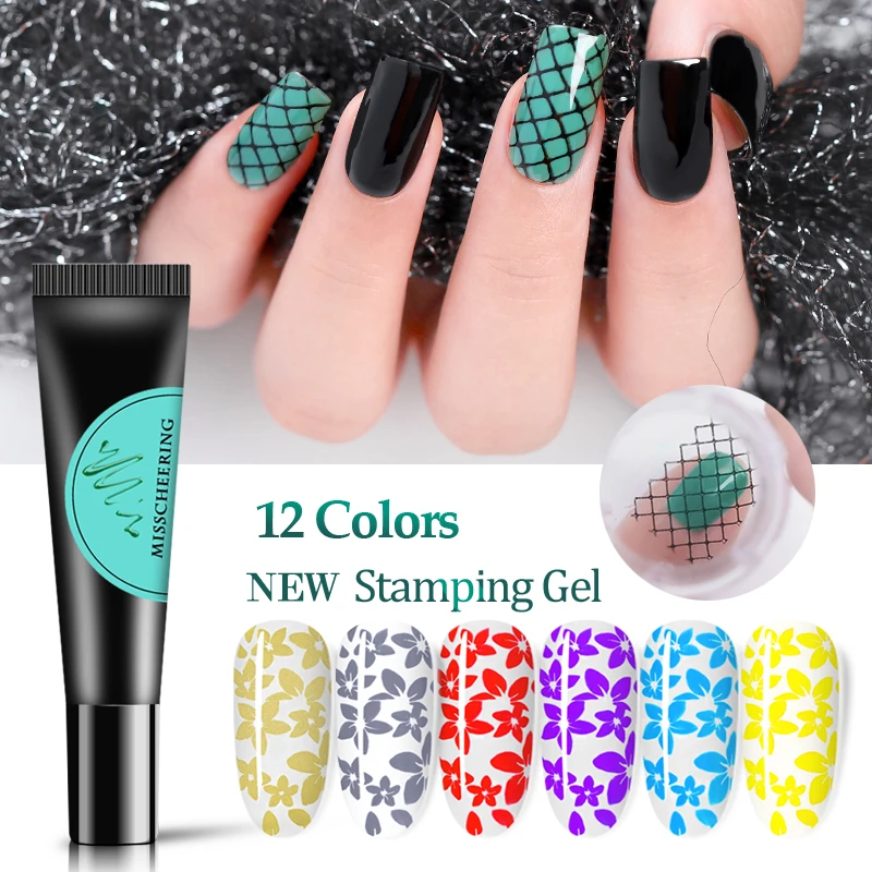 

12 Colors Nail Stamping Gel Polish 8ml Nail Stamp Print Oil UV Gel Colorful Lacquer Soak Off Varnish for Transfer Nail Art Tools