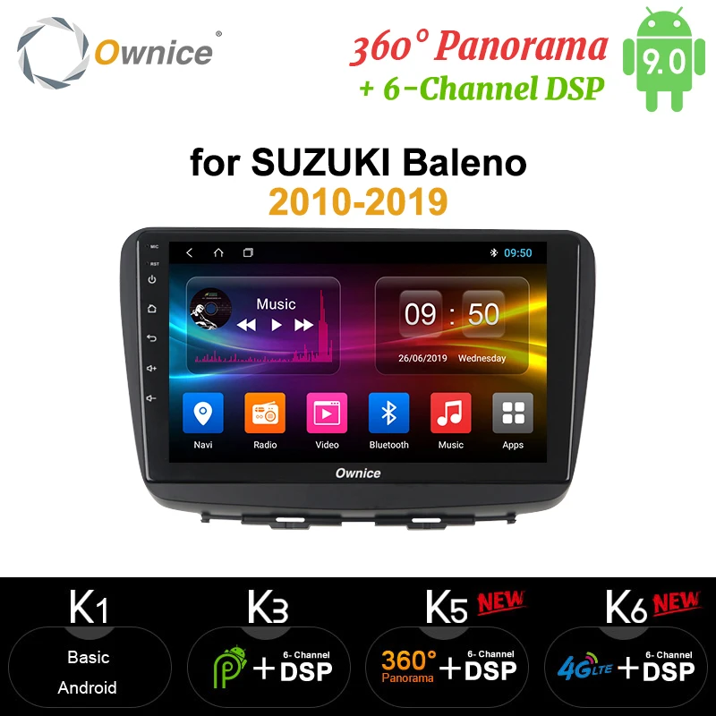 

Ownice DSP 9" 2din Android 9.0 Car Radio Stereo For Suzuki Baleno 2010 - 2018 2019 Car DVD GPS player DVR 360 Panorama DSP