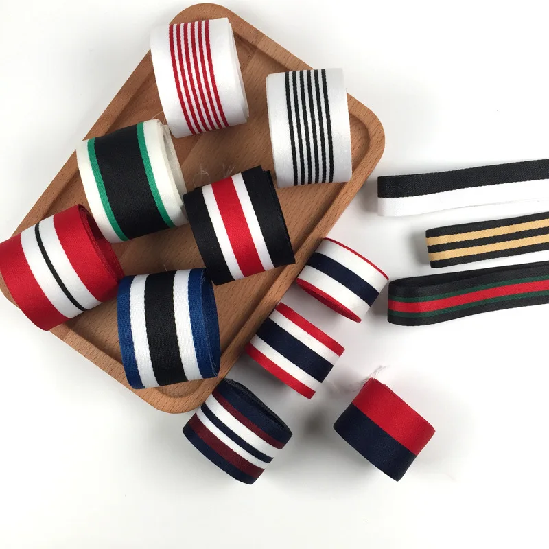 New 10M Width 2.5cm intertexture ribbon polyester satin color DIY gift bow bclothing trousers Hat sewing accessories Decoration