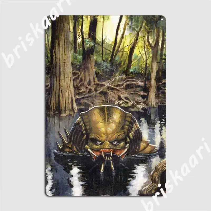 Yautja Preying In The Lake, металлический знак, клубный дизайн дома, живопись, Декор, жестяные знаки, плакаты