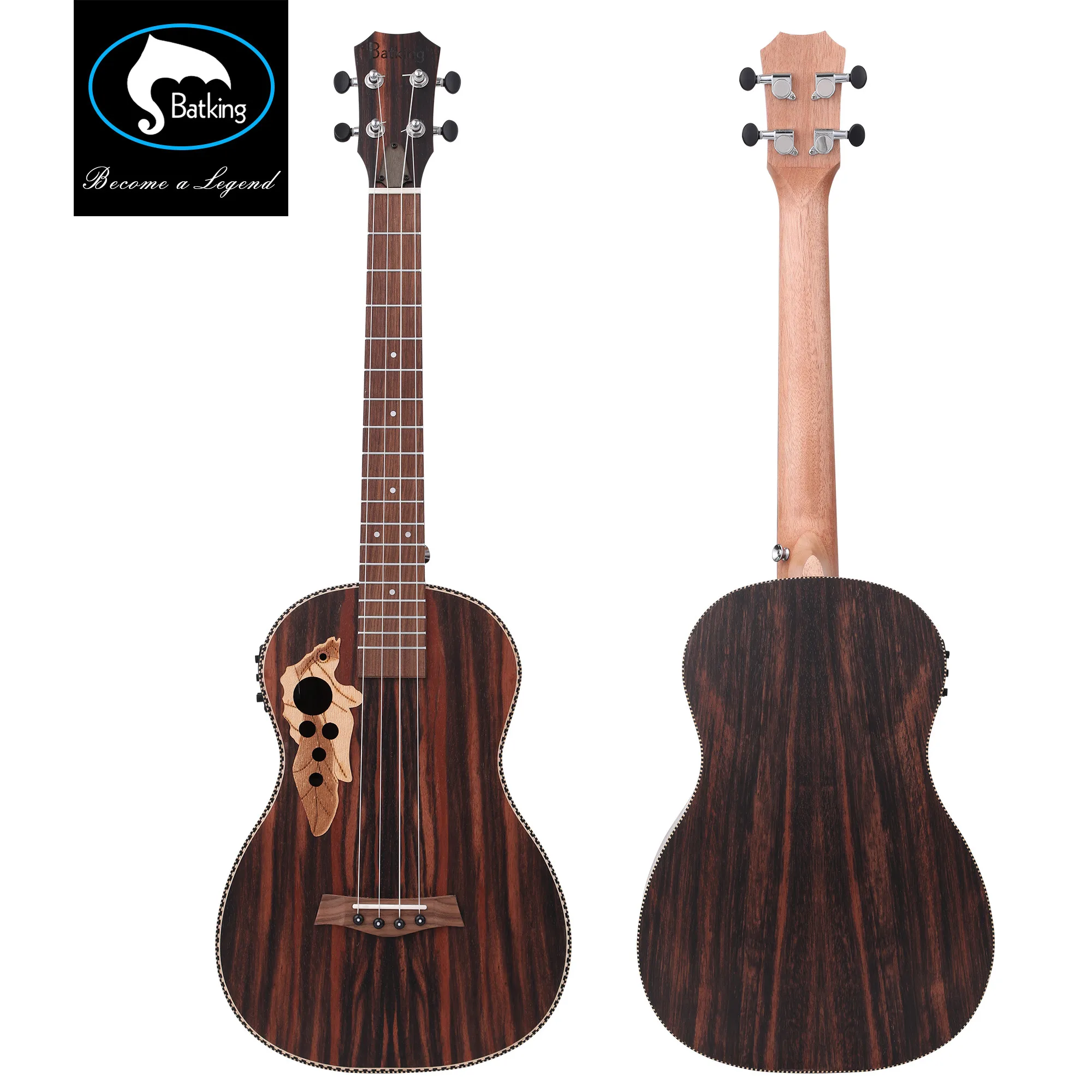 Batking Tenor Ukulele 26 Inch All Blackwood Acoustic Electirc Ukelele Kit with Truss Rod with EQ with Gig Bag,Strap, 26\