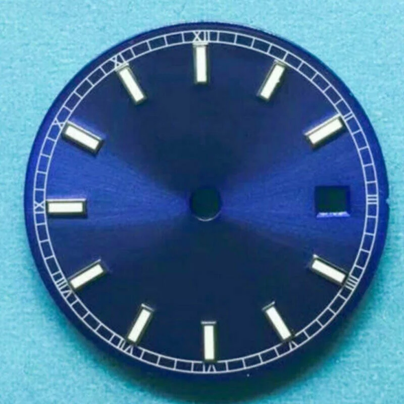 29mm Luminous Sterile Blue Sunburst Dial Fit for ETA 2824 2836 MINGZHU 2813 MIYOTA 82 Series Movement Watch