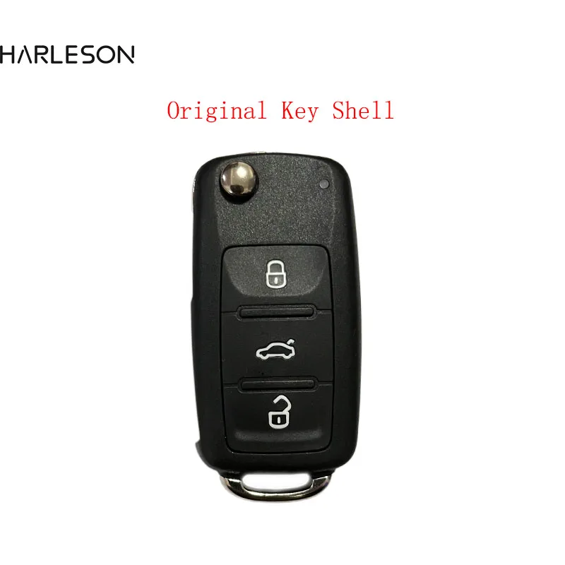 Flip Car Remote Key Shell For Original Volkswagen VW Tiguan Golf Jetta Beetle Polo MK6 Touareg 3 Buttons Fob Blank Key Case