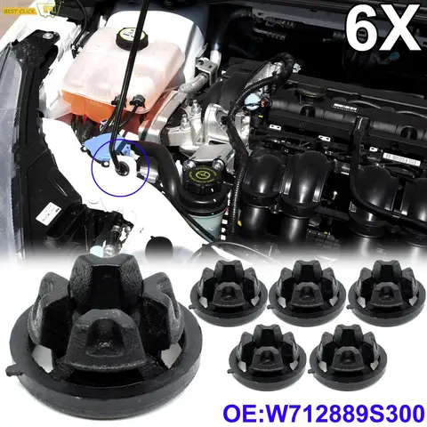 6x опорная втулка для капота автомобиля, опора для капота, втулка для Ford C-Max Focus Fusion S-Max Mondeo Escape, аксессуары для освещения W712889S300
