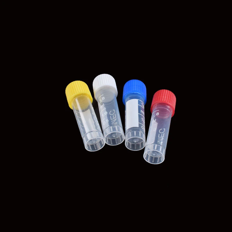 Tubos de congelación de criotubos de laboratorio, tubo de centrífuga para análisis de laboratorio con tapa de rosca de colores, de criopreservación