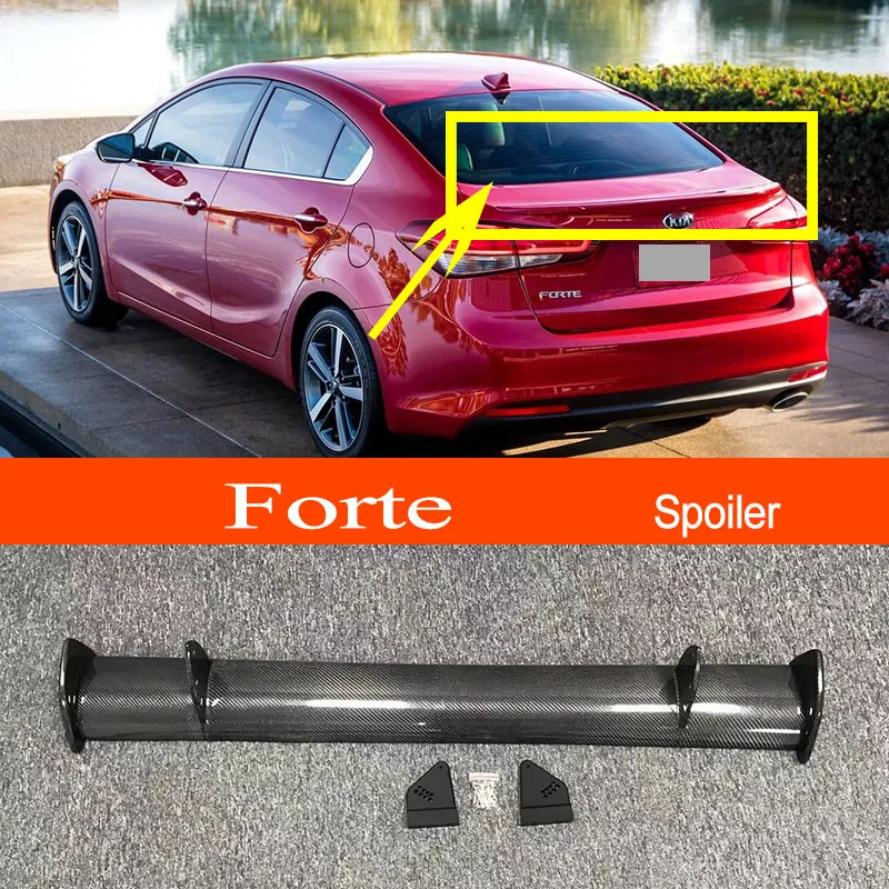 

Forte 2016 2017 2018 Carbon Fiber / FRP GT-style Car-styling Sporty Rear Trunk Wing Spoiler for KIA Forte 2016 2017 2018 Sedan