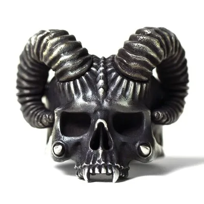 Onlysda Unique Silver Color 316L Stainless Steel Evil Skull Ring Mens Punk Rock Biker Jewelry Dropshipping OSR289 - Image 3