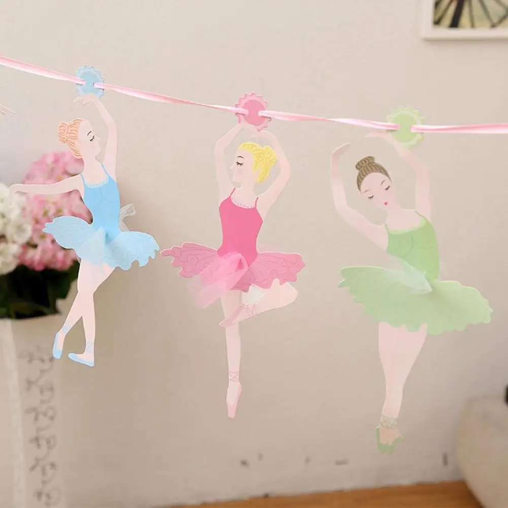 Lovely Dancing Ballet Girl Hanging Bunting Kindergarten Party Decoration