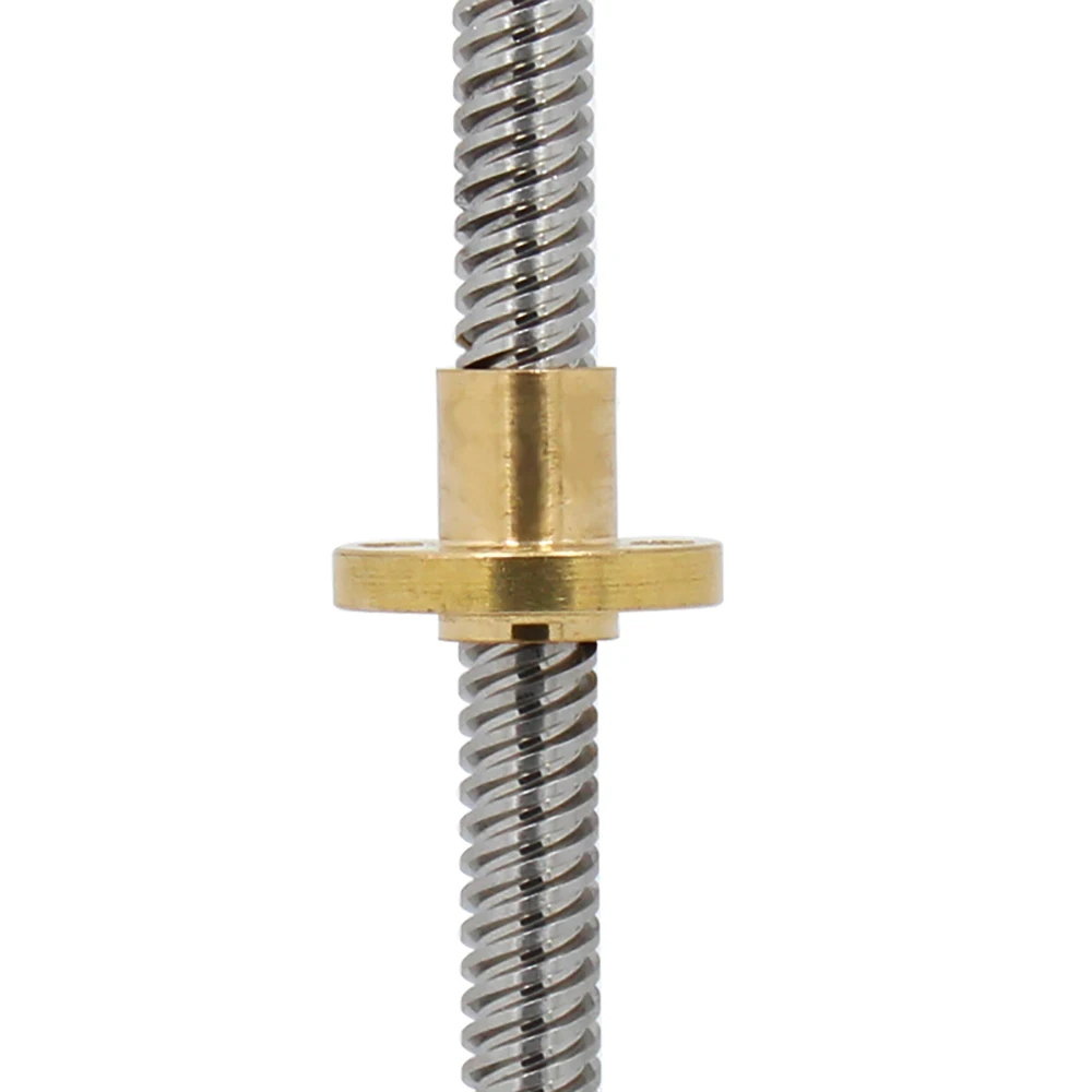 T8 Lead Screw 8mm Lead 2mm/4mm/8mm Pitch 2mm OD 8mm L 100 200 300 350 400 500 600 1000 1200mm With Brass Nut  For CNC 3D Printer