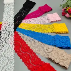 1 Yards High Quality 6CM Wide Thicken Stretch Elastic Lace Ribbon White Ribbon Lace Trimmings for Sewing African Lace Fabric DIY