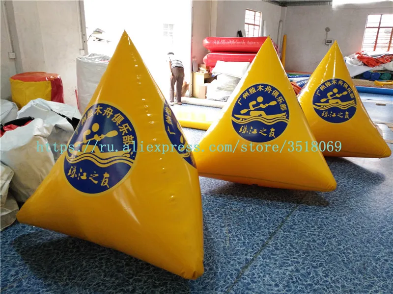 Cheap sale 1.5 meters pvc water inflatable buoys Water triangle floating sign Water inflatable advertising buoy