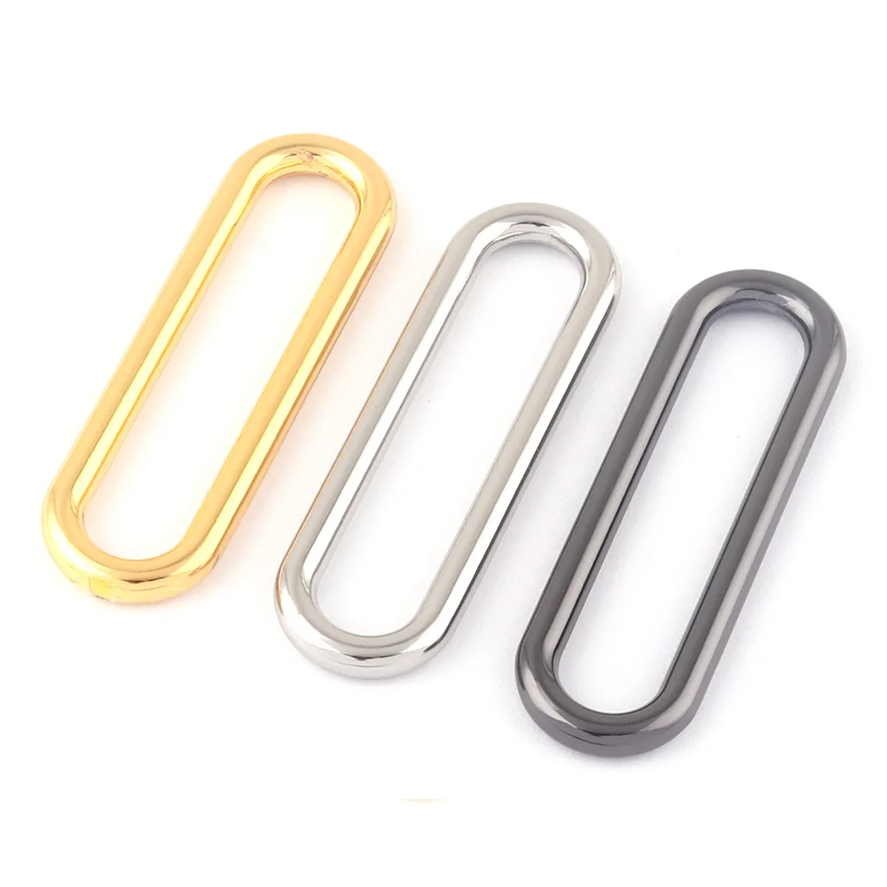 20-50mm Gold Metal Slide Oval Loop Ring Strap Buckle Purse Webbing Bag Leather Craft Handbag Making Hardware Supplies DIY 4 Pcs