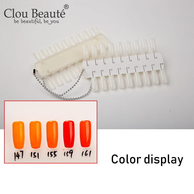 

Clou Beaute 24/36 tips colors Professional Nail Practice Varnish Gel Display Nail Color Chart Plastic Nature color Nails Tools