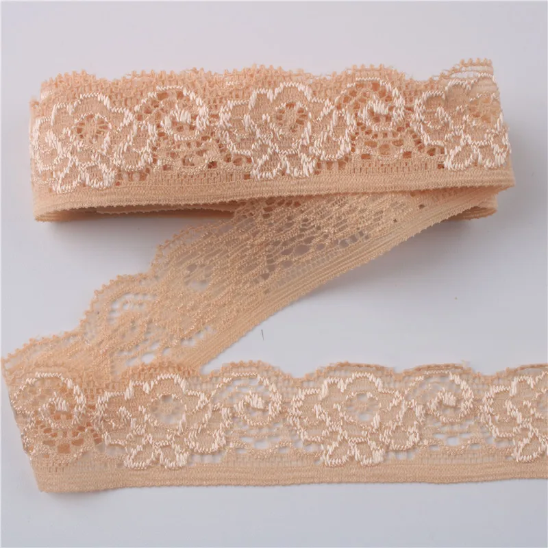 Beautiful 10 Yards Elasticity Lace Ribbon Tape 22mm White Lace Fabric Embroidery Underwear Dress DIY Accessories