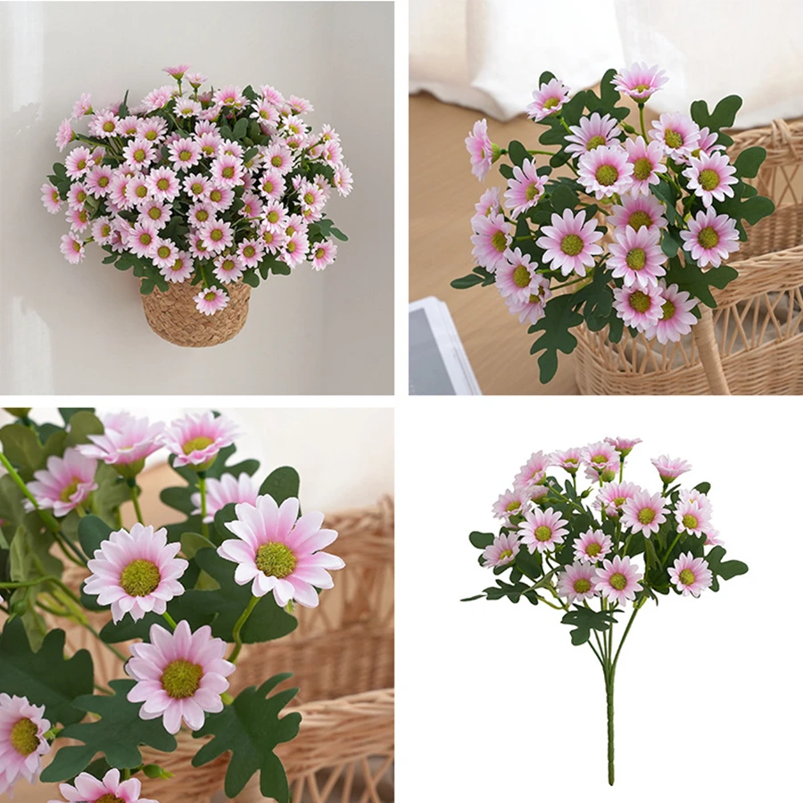 Wunderschöne Künstliche Blumen aus Seide, Gänseblümchen für Festival, DIY, Heim, Zimmer, Garten, Party, Hochzeit, Dekoration, Geschenk, Handwerk, Herbst, Günstige Kunstpflanze – Detail 7