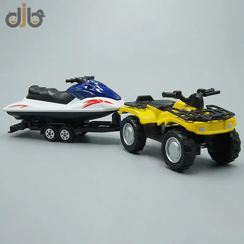 1:50 Diecast Car Model Toy Quad ATV With Jet-Ski Trailer