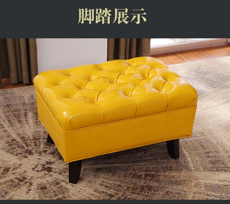 oil wax genuine leather sofa living room chair recliner home furniture modern American Country leisure chair for leather buttons