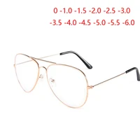 Gafas Retro antiluz azul con montura de ojo de gato de Metal, gafas para miopía para mujeres y hombres, gafas graduadas-1,0-1,5 a-6,0