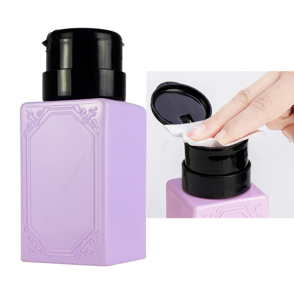 200ml Empty Pump Dispenser Nail Gel Remover Polish Bottle Alcohol Acetone Liquid Container Nail Degreaser Manicure Tools GL178