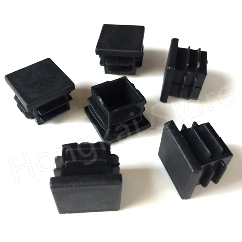 2-16PCS PE Plastic Black Square Tube Plug 10x10mm~100x100mm Blanking End Caps Tube Pipe Inserts Bung Chair Feet