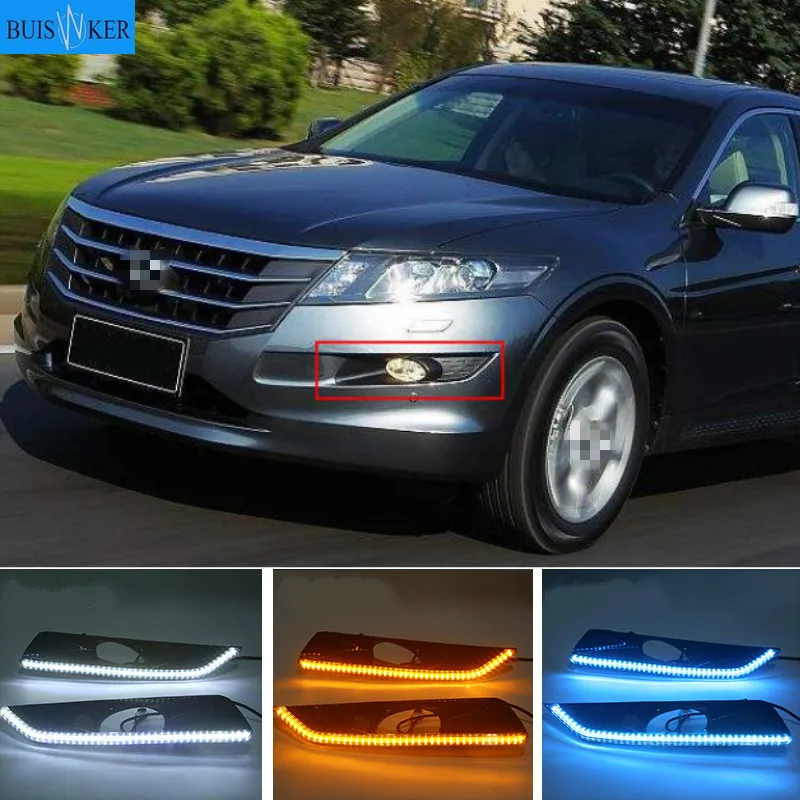 

1 set LED DRL Daytime Running Lights 12V ABS Fog Lamps Cover Headlight Accessories For Honda Crosstour 2011 2012 2013