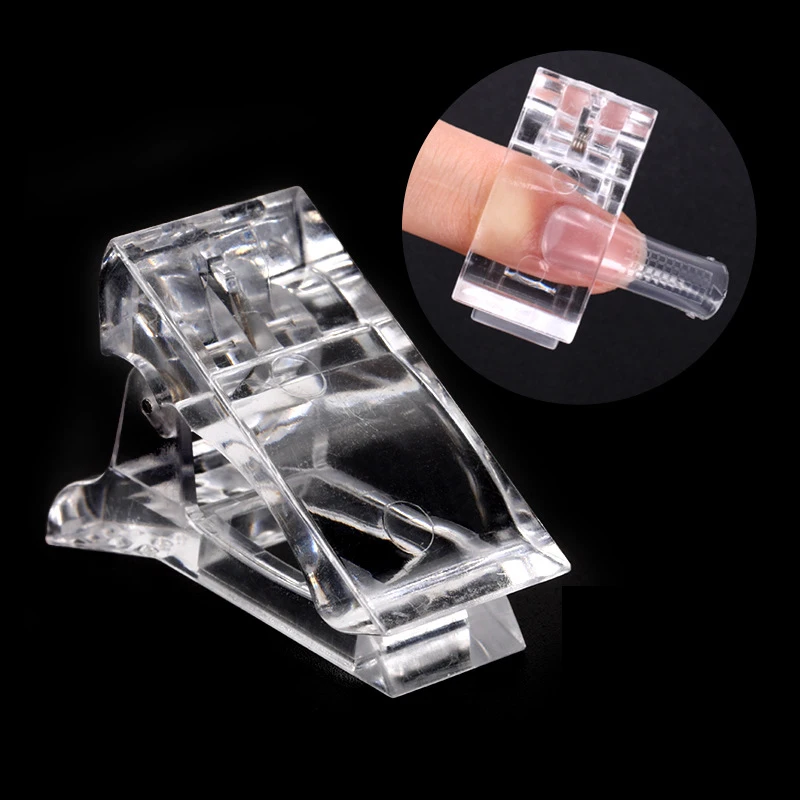 Plastic Fixed Clip For Poly Nail Gel Art Tools Fingernail Forms Tips Extension Builder Clamp