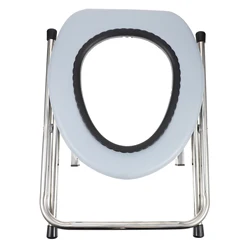 Foldable Bathroom Toilet Chair Portable Toilet Stool Stainless Steel Potty Chair for The Old Outdoor Camping Hiking Travel