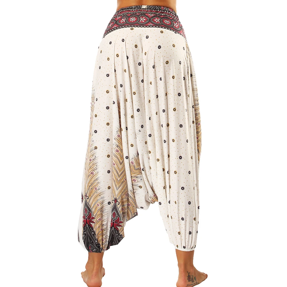 Women\'s Harem Hippie Pants Floral Boho Genie Aladdin Clothing Yoga Pants