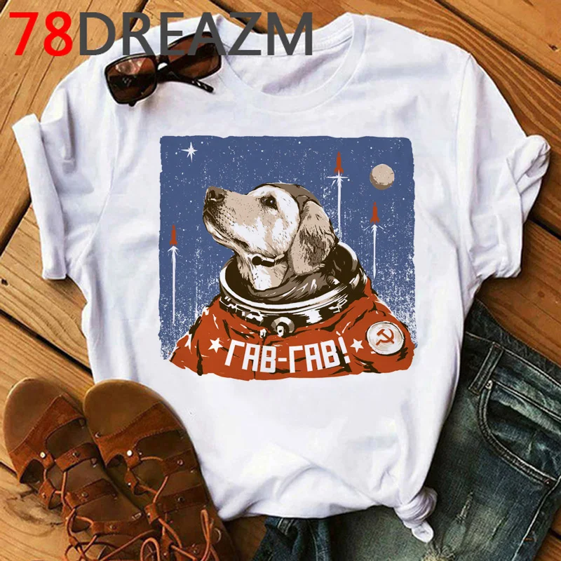 USSR CCCP Soviet Union Russia T Shirt Men Summer Top Funny Space Rocket Graphic Tees Russian Style T-shirt Hip Hop Tshirt Male