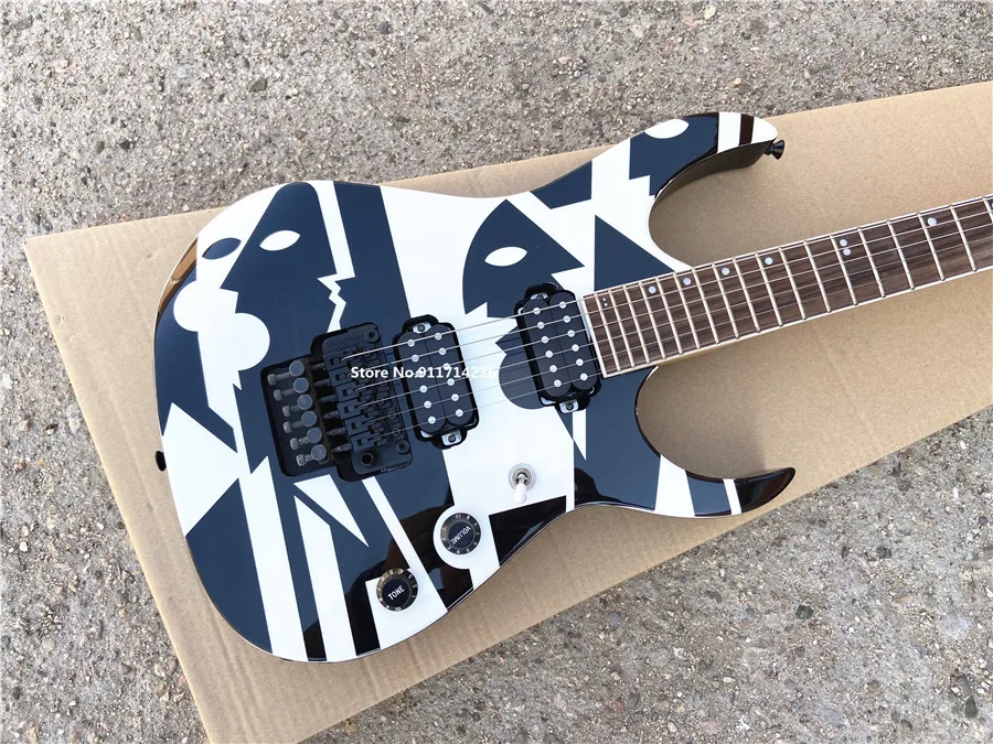 

High quality double roll decal electric guitar black accessories can be customized free shipping