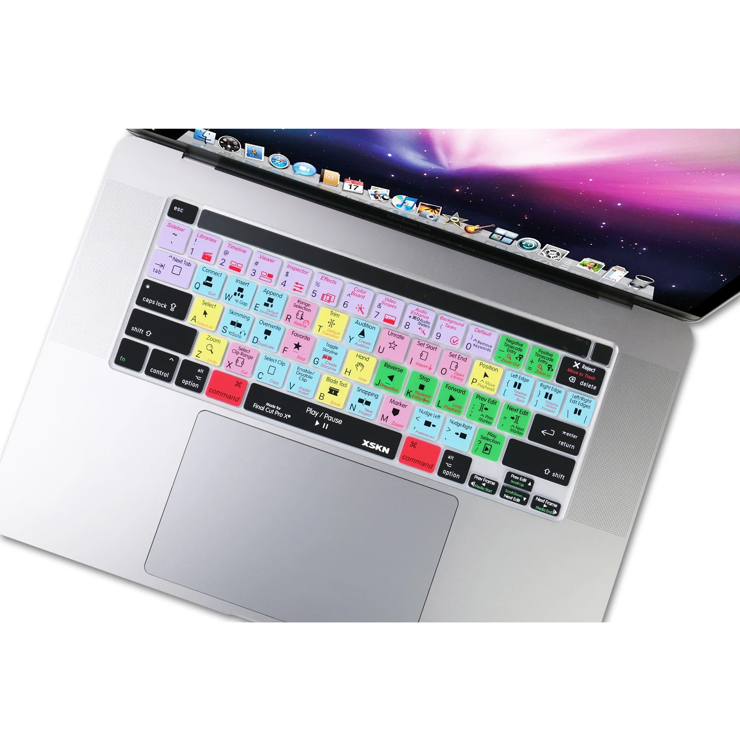Xskn capa para teclado de corte final pro, 16 polegadas, com barra de toque, id e versão eua, para a2141, novo macbook pro 16 polegadas