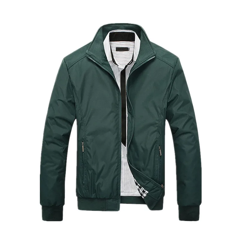 Veste Bomber à col montant pour homme, coupe-vent, décontractée, avec fermeture éclair, collection printemps-automne