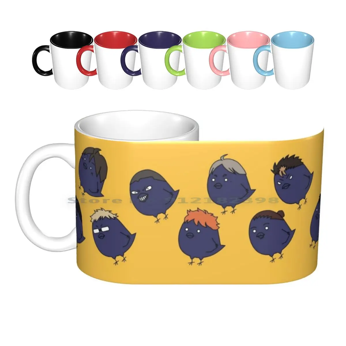 Karasuno Crows 2.0 Ceramic Mugs Coffee Cups Milk Tea Mug Haikyu Haikiu Karasuno Karasuno Crows Crows Cute Chibi Anime Manga