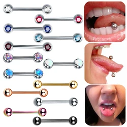1PC G23 Titanium CZ Nipple Shield Barbell Rings Mamilo Piercings Opal Tongue Rings Bar Sexy Women Piercings Jewelry Retainer 14G