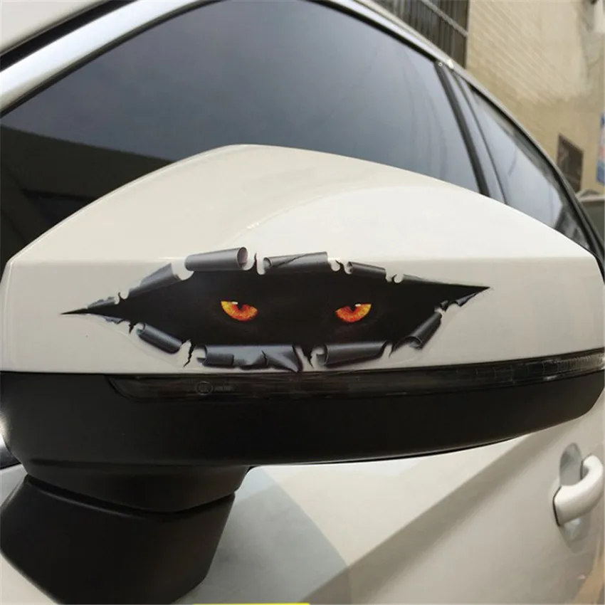 PVC Car Stickers Creative 3D Sticker Cat Eye Peeking Automobile Sticker Decoration Posters , DIY Home Wall Sticker Decal 5*17cm