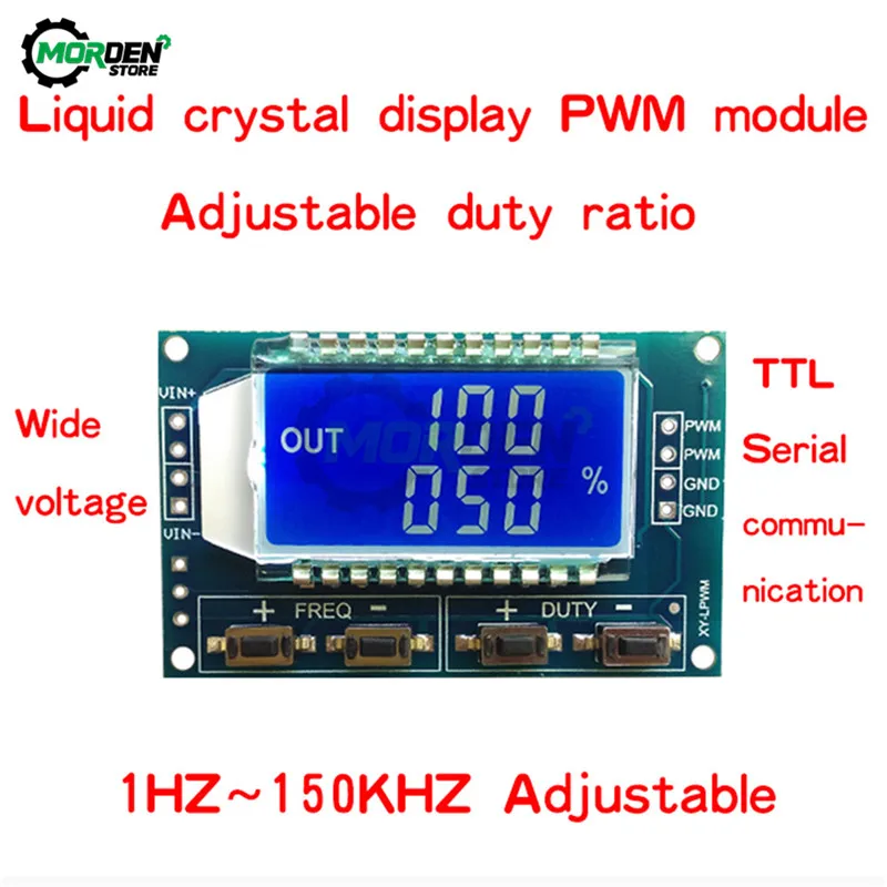 Display LCD TTL 5V DC 12V 24V del ciclo di lavoro di frequenza di impulso PWM regolabile del modulo generatore di segnale 1Hz-150Khz di alta