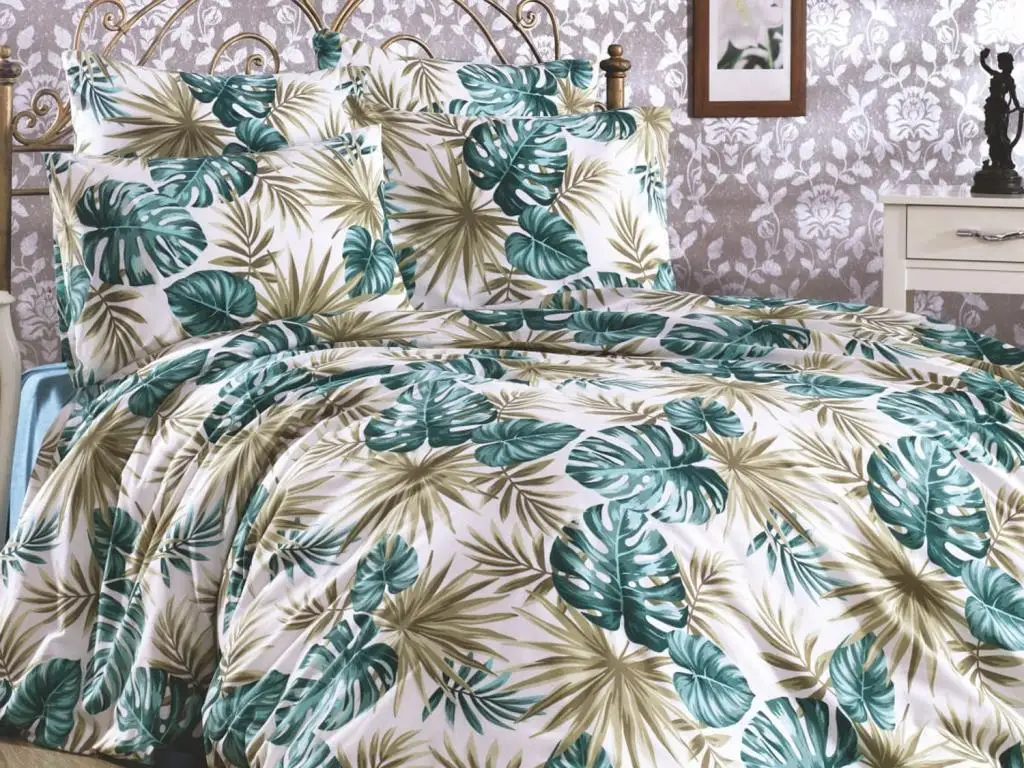 Water lily Double Personality Duvet cover set Green