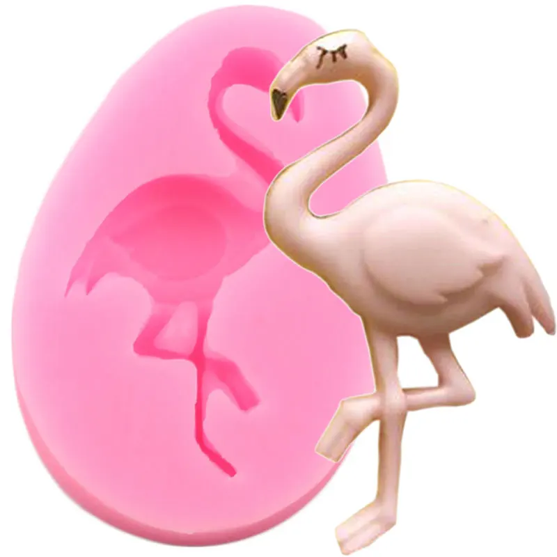 Flamingo Silicone Molds Baby Birthday Cupcake Topper Fondant Cake Decorating Tools Candy Polymer Clay Chocolate Gumpaste Moulds