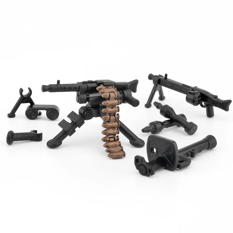 WWII German MG34 42 Machine Gun Building Blocks Military Soldier General RP54 Rocket Launcher Army Weapons Accessories Toys C241