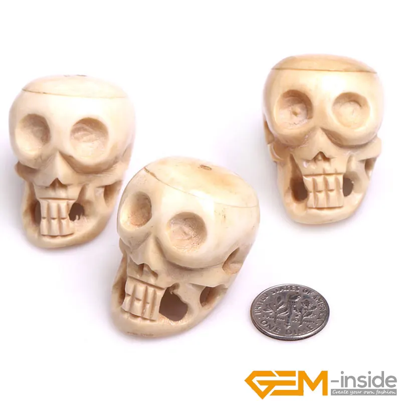 Halloween Artificial Skull Head Model Skull Bone Beads Scary Horror Skeleton Ornament Festival Party Home Decoration